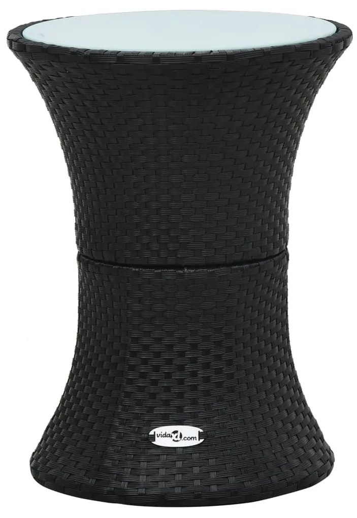 48150 vidaXL Mesa de apoio jardim em forma de djembé vime PE preto