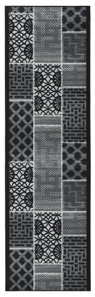 vidaXL Tapete/passadeira 80x350 cm preto