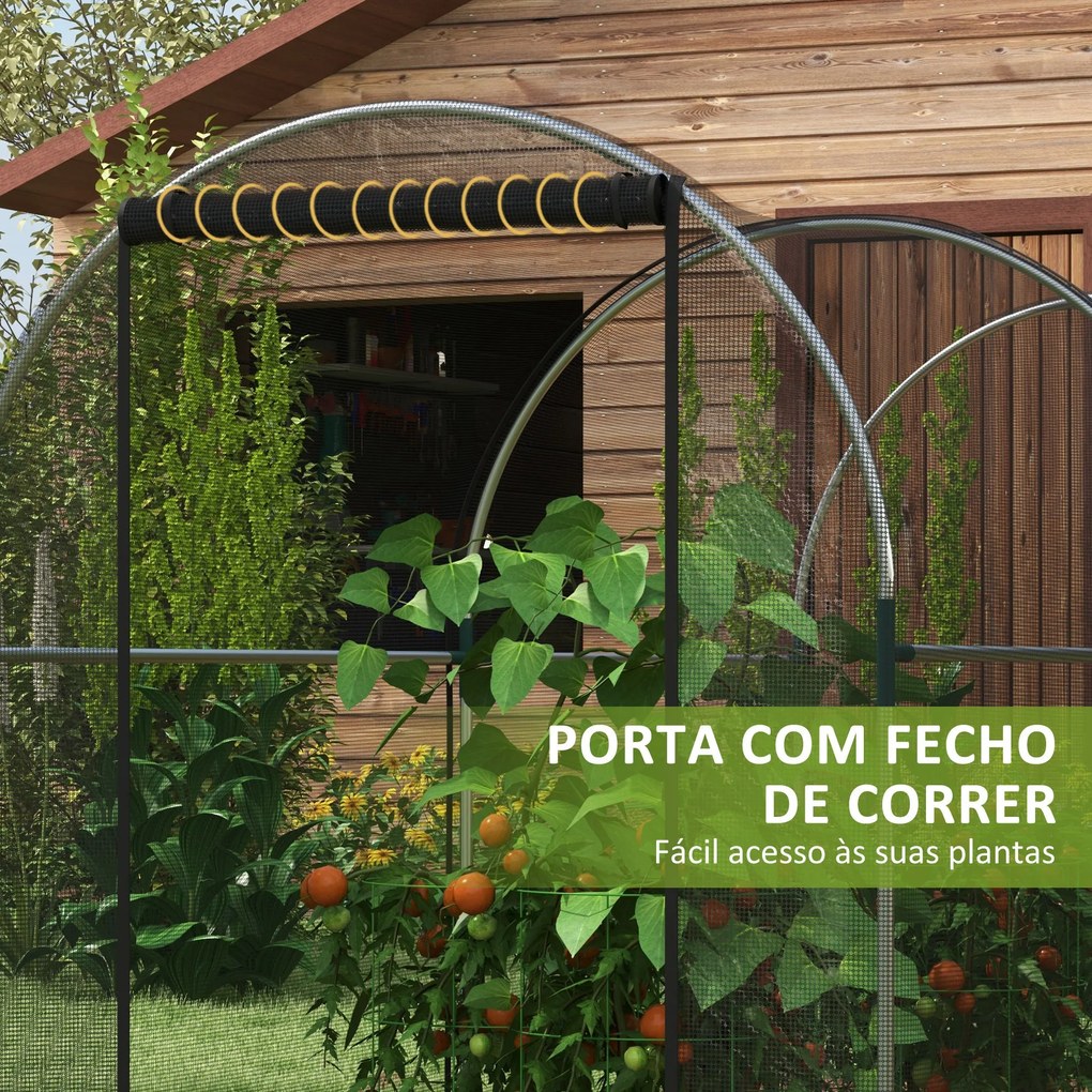 Outsunny Estufa de Cultivo Estufa de Proteção com Suportes Porta com F