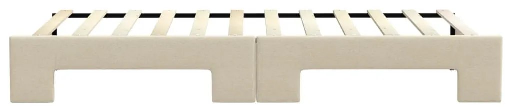 Sofá-cama com gavetão 90x200 cm tecido cor creme