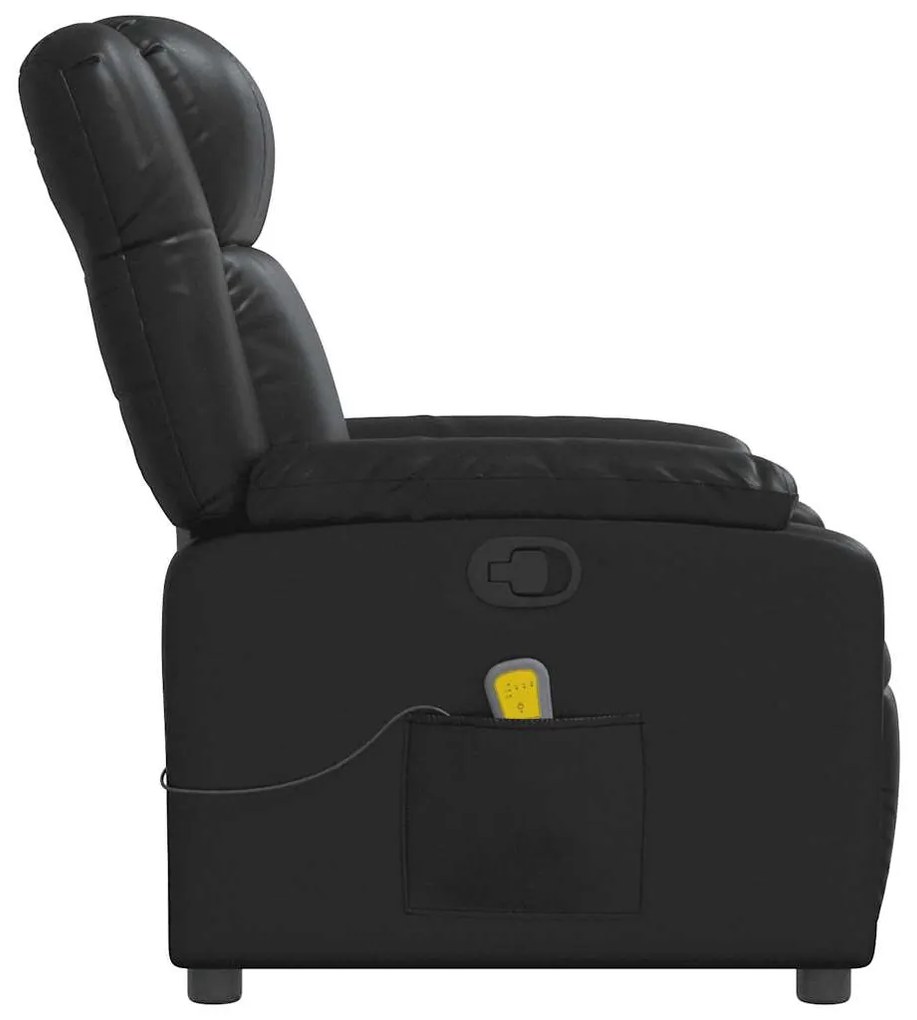 Poltrona de massagens reclinável couro artificial preto