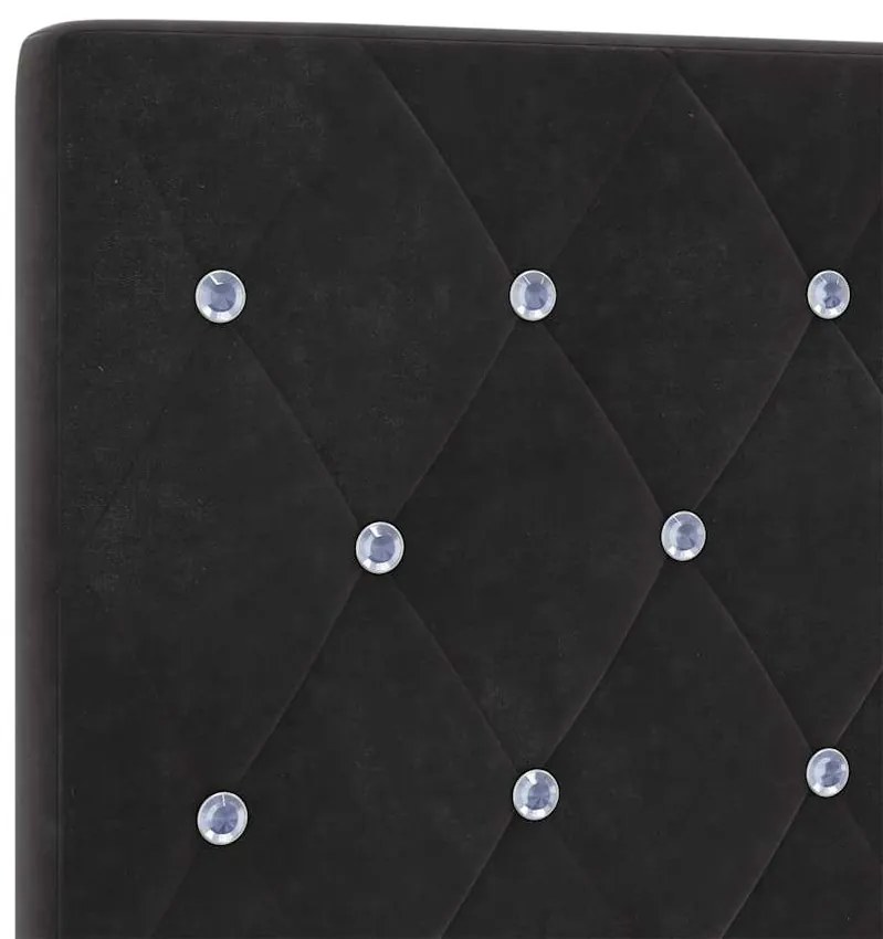 Cabeceira LED em veludo preto, 90 cm