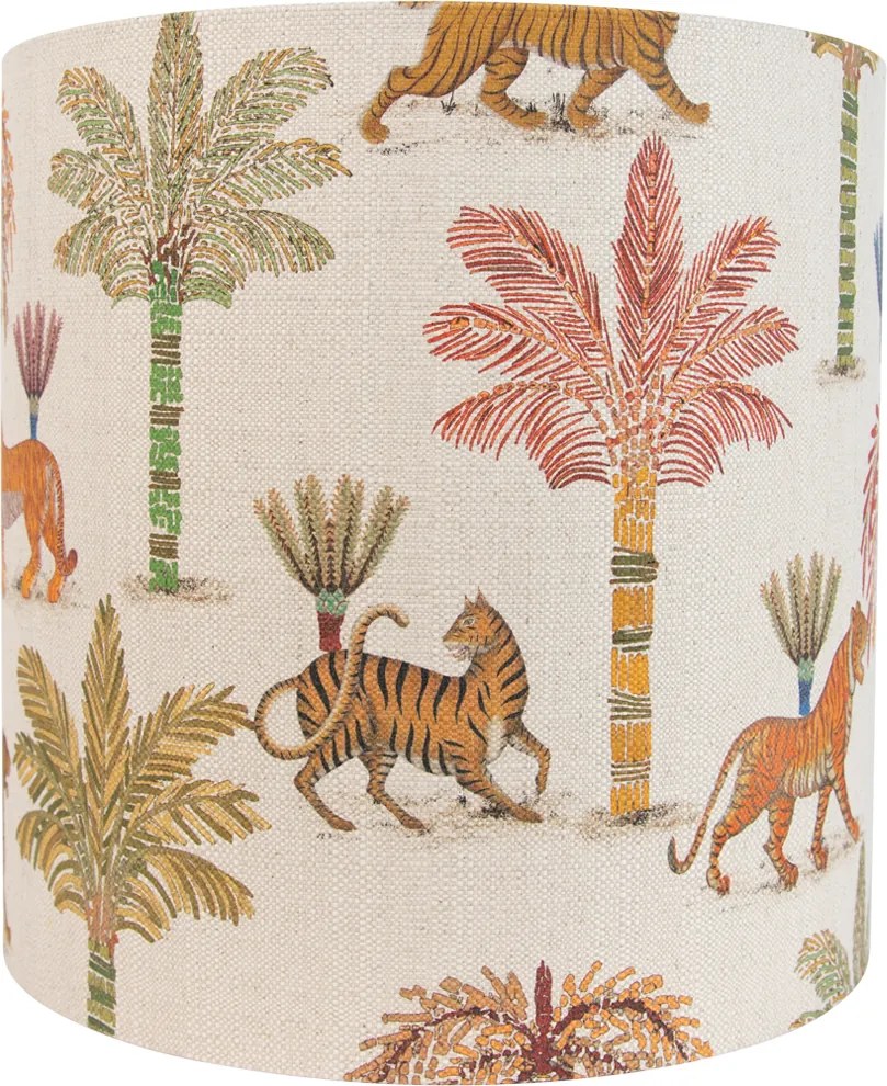 Abajur de tecido multicolorido com estampado de animais 40/40/40