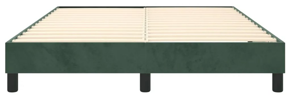 Estrutura de cama sem colchão 140x190 cm veludo verde-escuro