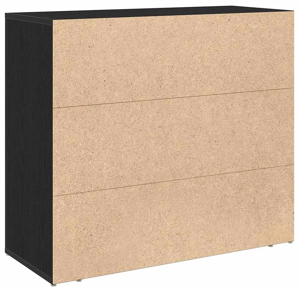 Aparador Preto Carvalho 33x80x70 cm Madeira Ingenheira