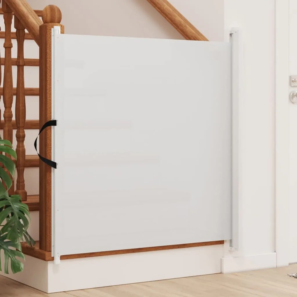 vidaXL Portão retrátil p/ animais de estimação 82,5x125 cm branco