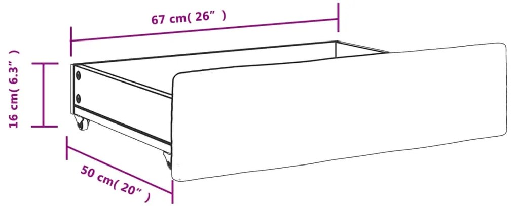 Gavetas de cama 2 pcs derivados madeira/couro artif. cappuccino