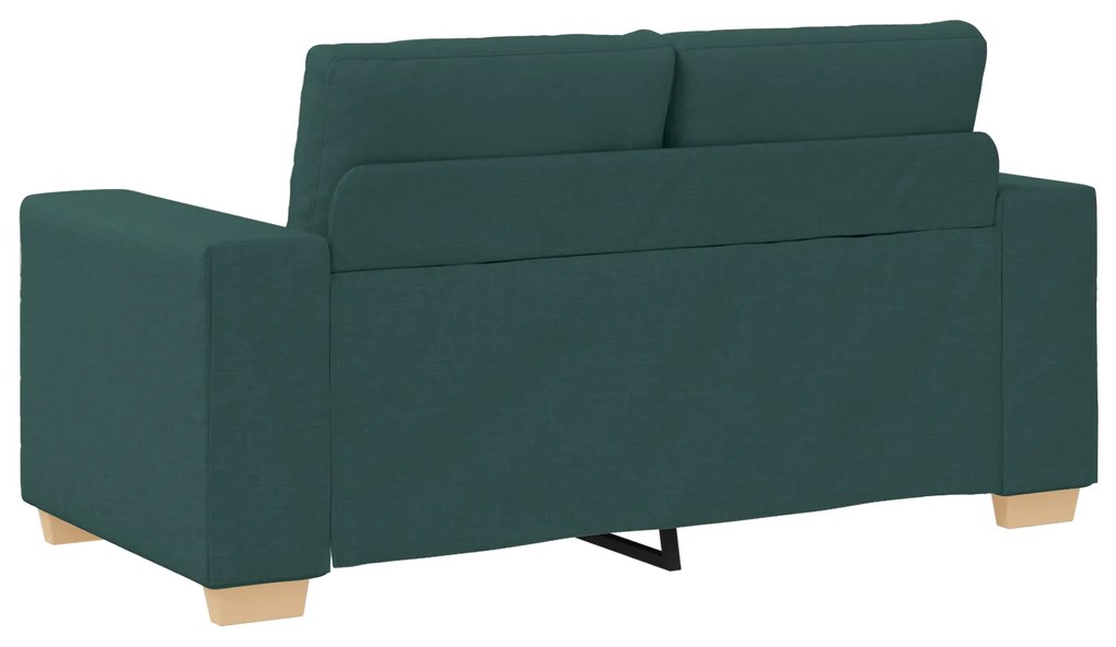 Conjunto de Sofá de 3 Peças com Almofadas - Tecido Verde Escuro