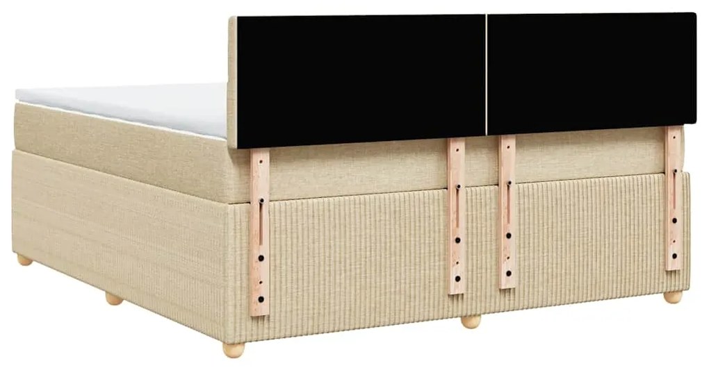 Cama com molas/colchão 180x200 cm tecido cor creme