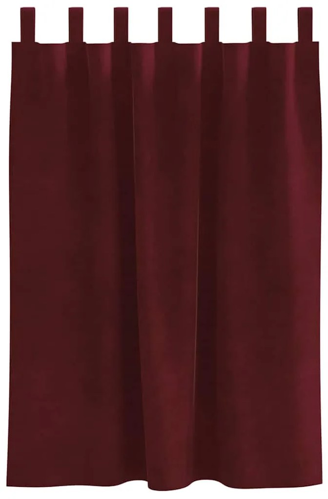 Cortinas Blackout vidaXL com Laços de Suspensão 2 pcs Bordô Veludo