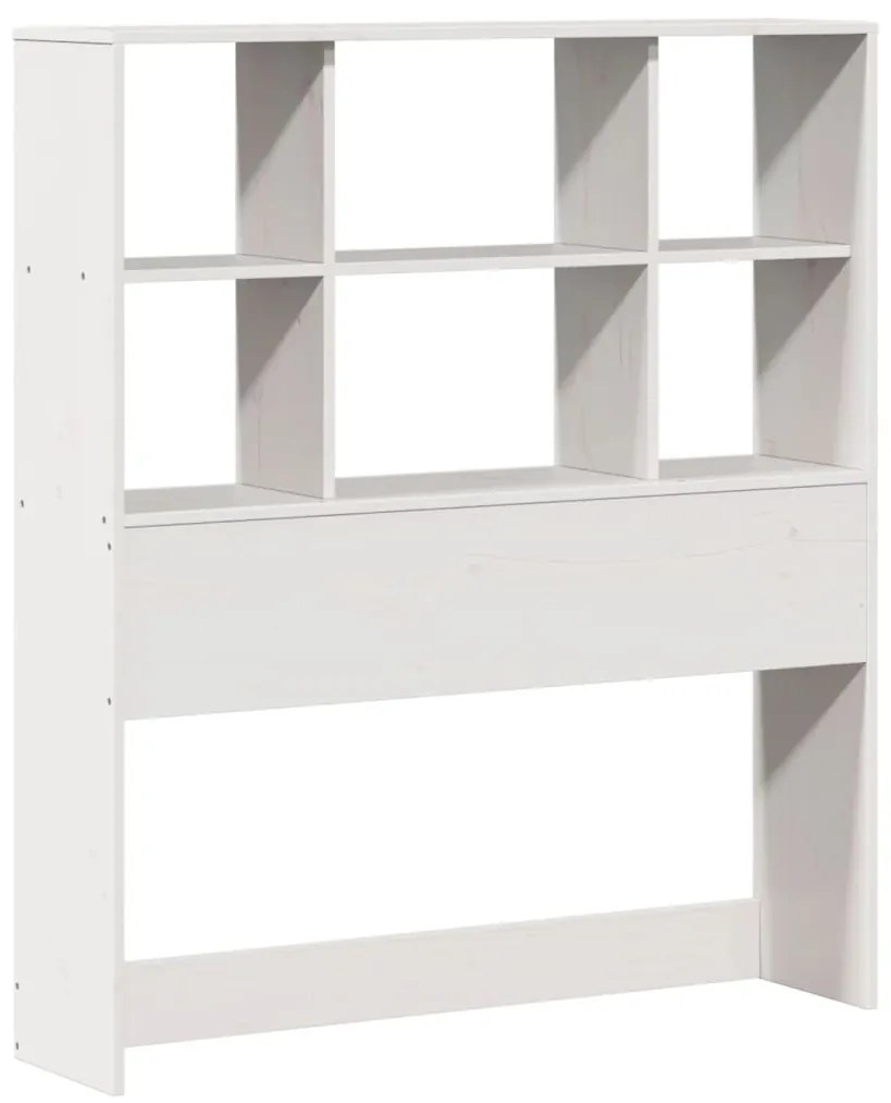 Cama com estante sem colchão 90x200 cm pinho maciço branco