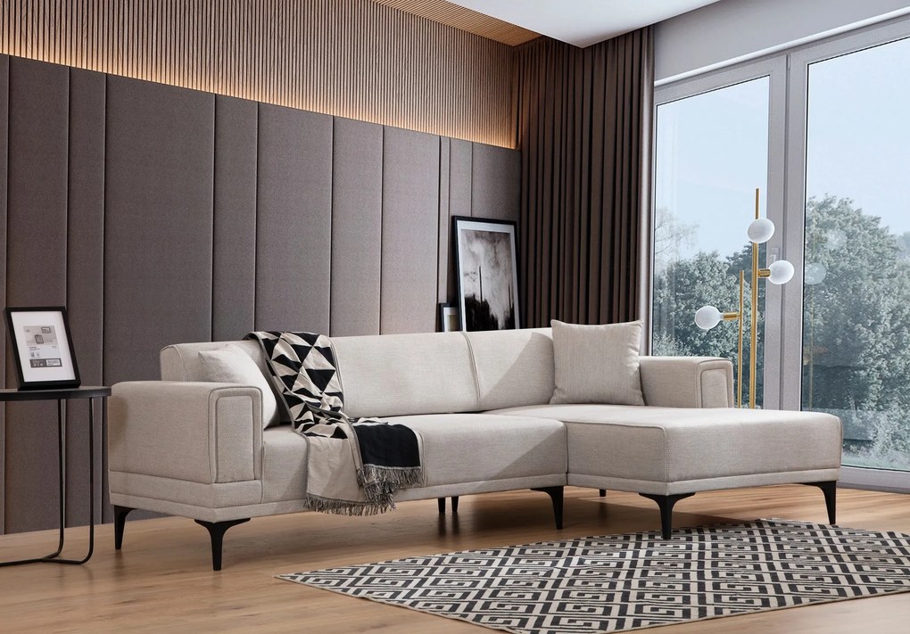 Sofá-Cama de Canto Horizon – Ecru – 250x140 cm