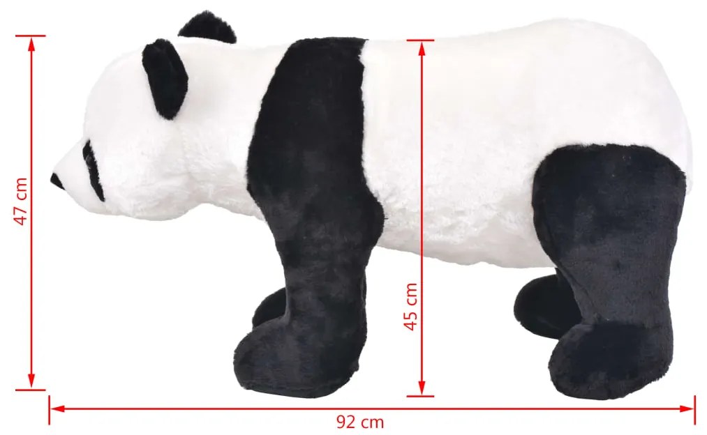 Brinquedo de montar panda peluche preto e branco XXL