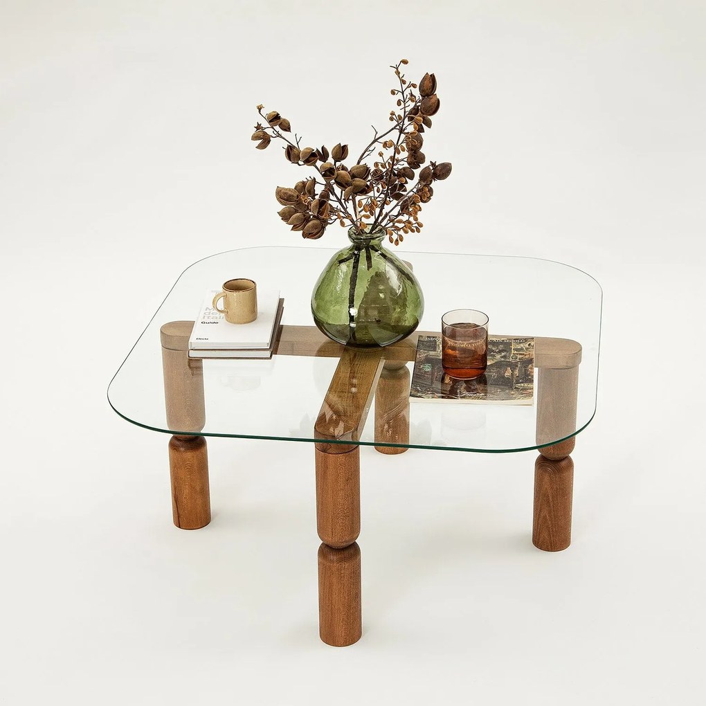 Mesa de Centro Kei – Nogueira – 80x40x80 cm