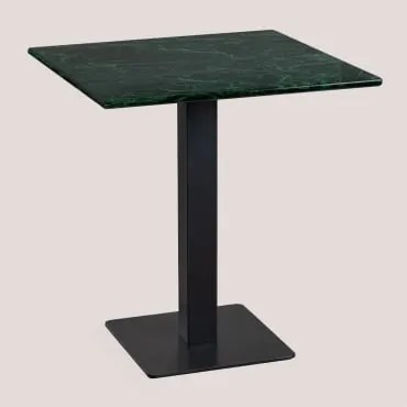 Square Livanto Marble Bar Table Mármore Verde & ↔︎ 60 Cm & Preto - Sklum