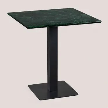Square Livanto Marble Bar Table Mármore Verde Big Flower & ↔︎ 60 Cm & Preto - Sklum