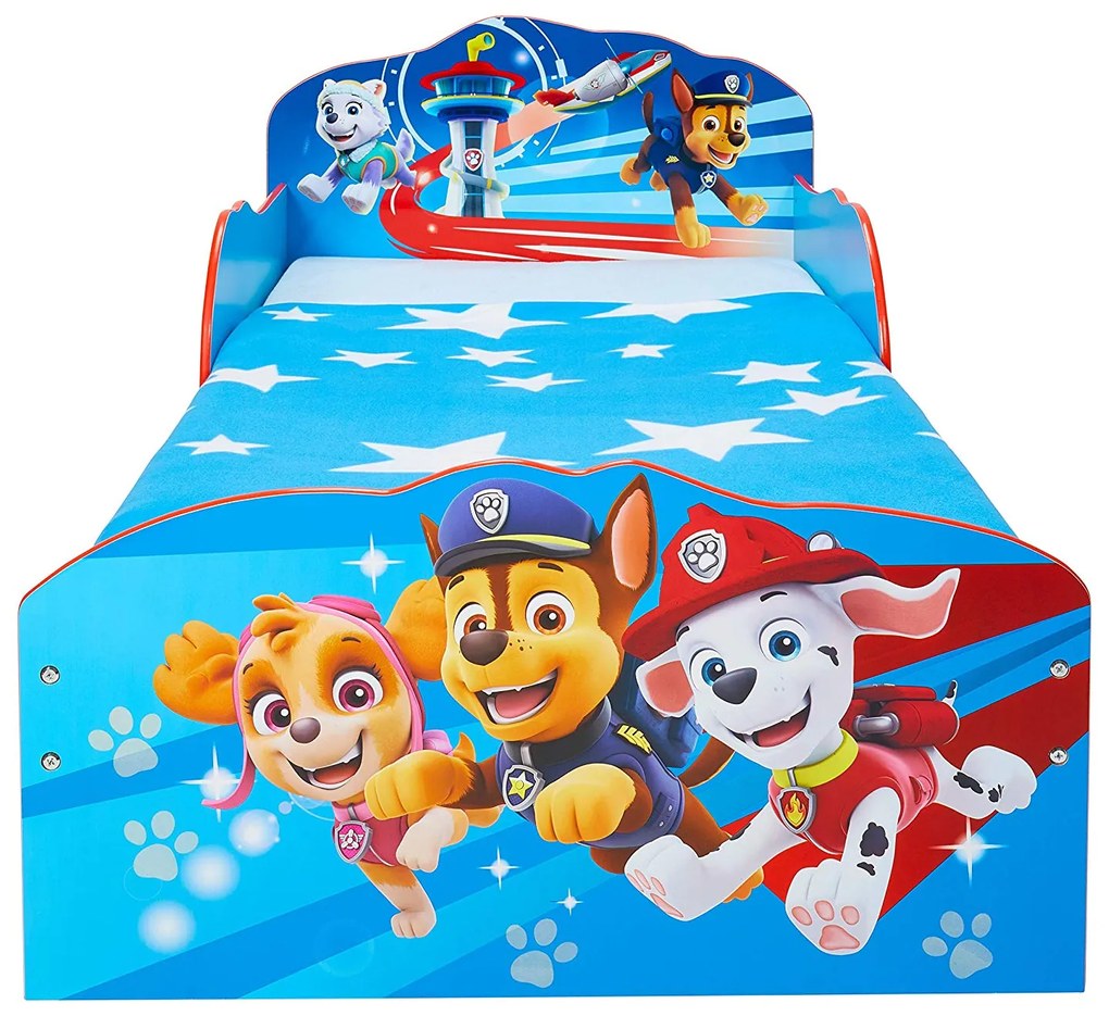 CAMA INFANTIL PATRULHA PATA + COLCHÃO E ALMOFADA 142 cm x 77 cm x 63 cm AZUL