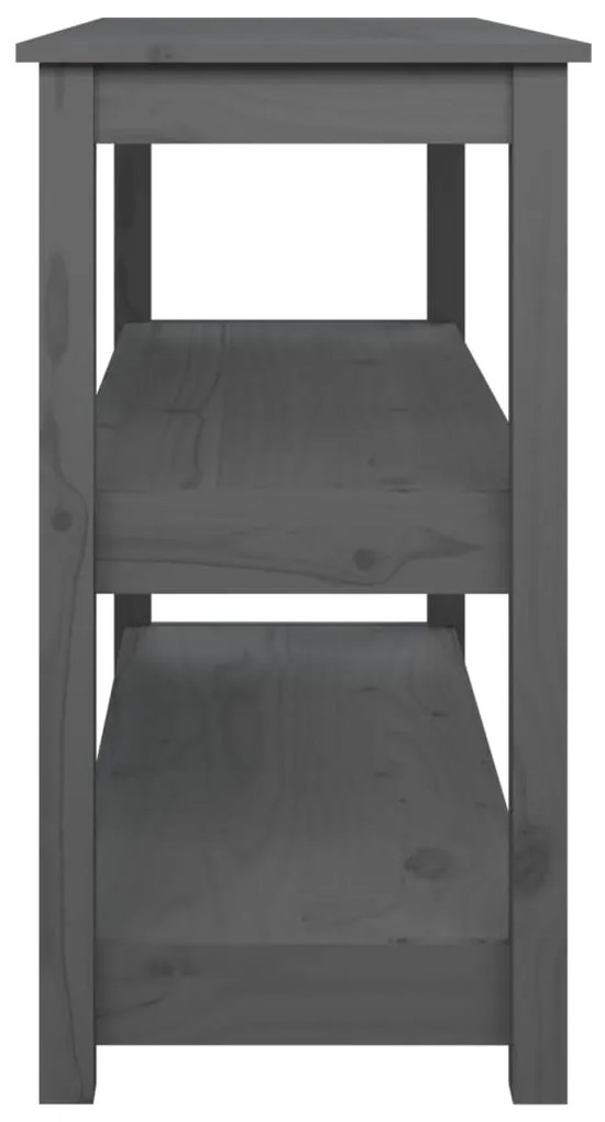 Mesa consola 110x40x74 cm madeira de pinho maciça cinzento