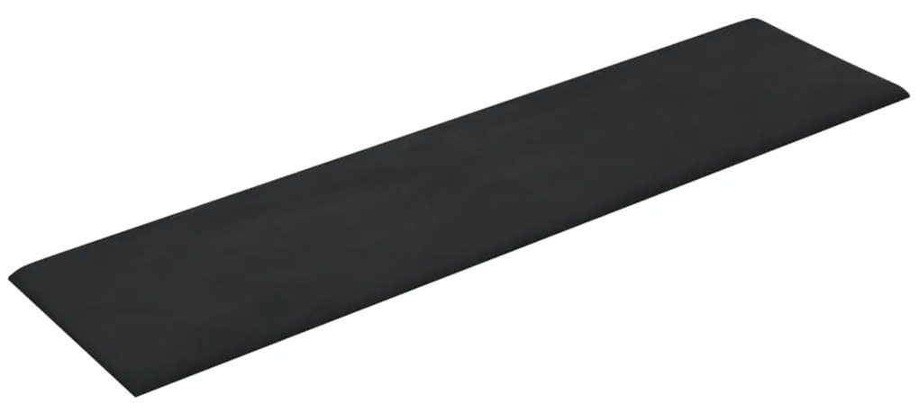 Painel de parede 12 pcs 60x15 cm veludo 1,08 m² preto