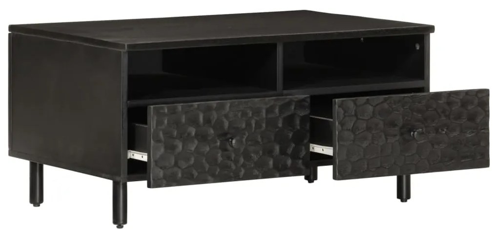 Mesa de centro 80x54x40 cm madeira de mangueira maciça preto