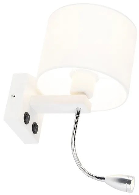 Candeeiro de parede moderno branco com cúpula branca - Brescia Moderno
