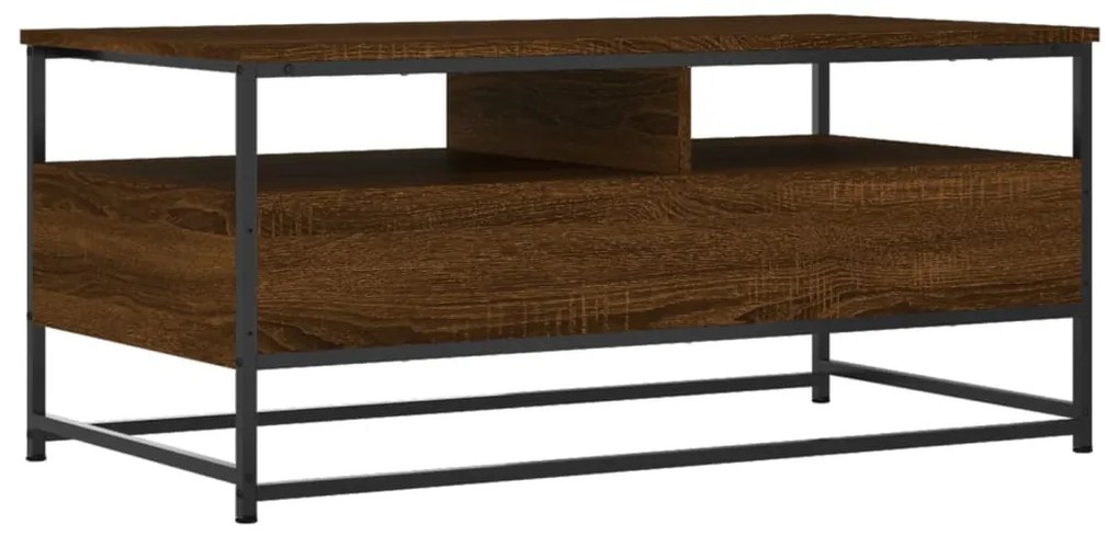 Mesa de centro 100x51x45 cm derivados madeira carvalho castanho