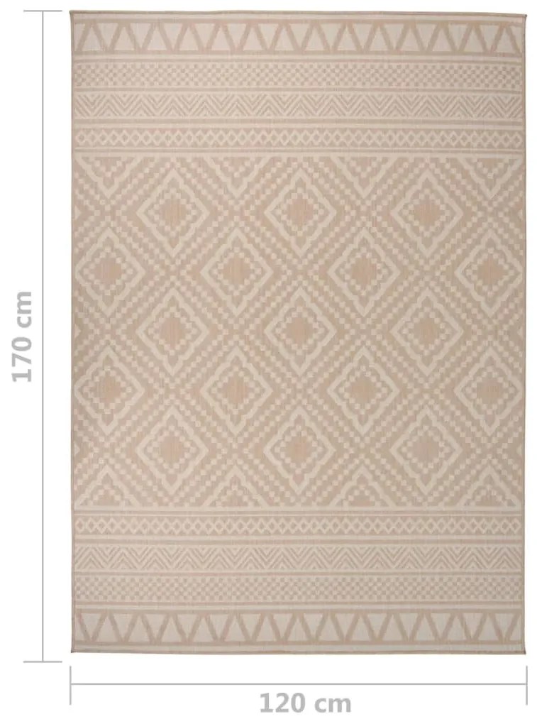Tapete de tecido plano p/ exterior 120x170 cm riscas castanhas