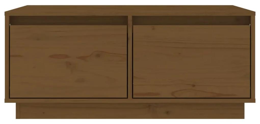 Mesa de centro 80x50x35 cm madeira de pinho maciça castanho-mel