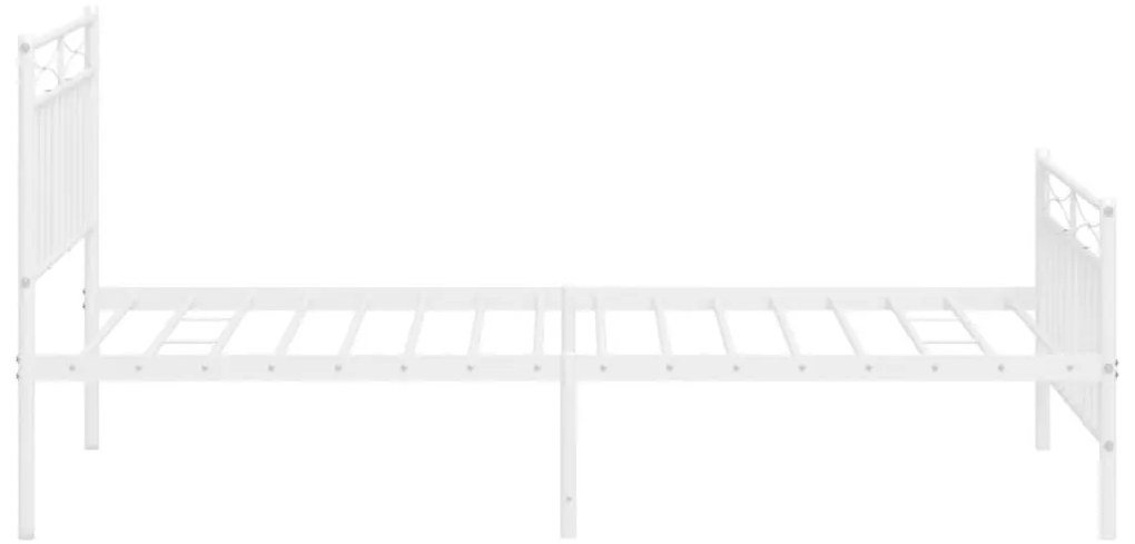 Estrutura de cama com cabeceira e pés 100x200 cm metal branco