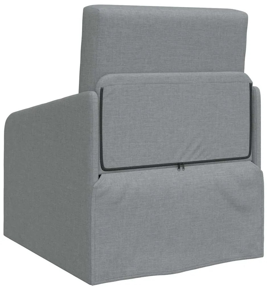 Sofá Cama de Chão 2-em-1 Cinza Claro 65x80x83 cm Tecido