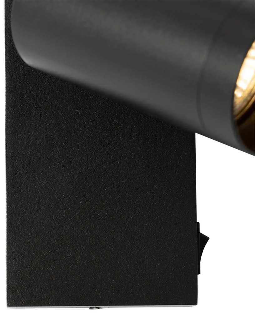LED Candeeiro de Parede Inteligente Preto Ajustável com Interruptor Incl. Wifi GU10 50mm - Jeana Luxe Moderno