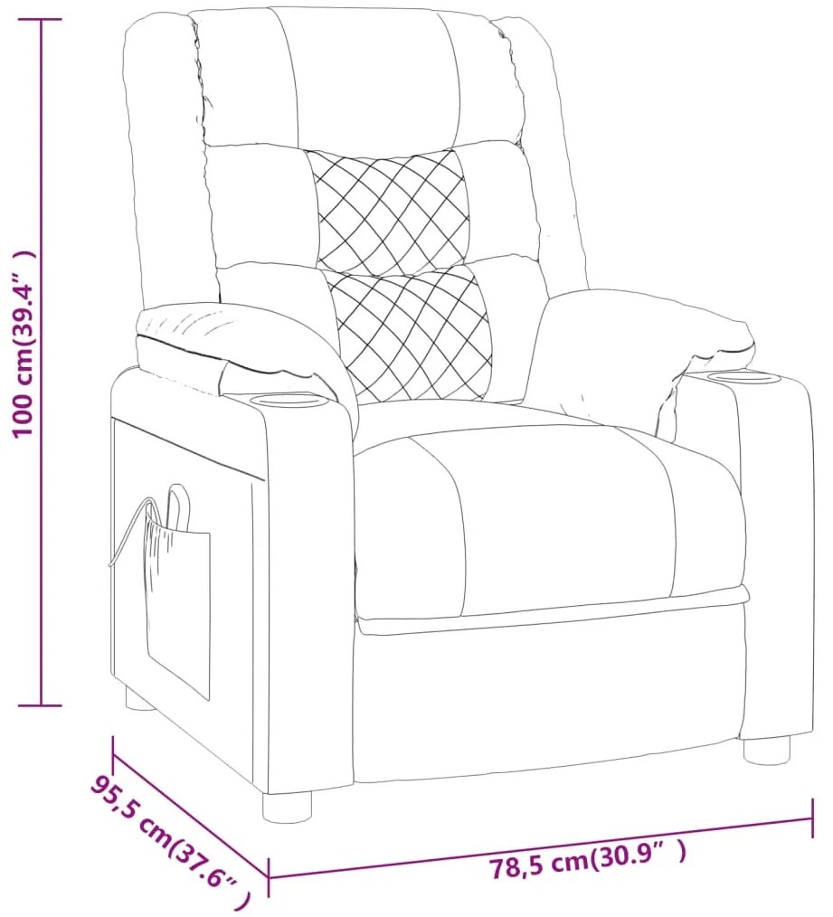 Cadeira de massagens couro artificial castanho
