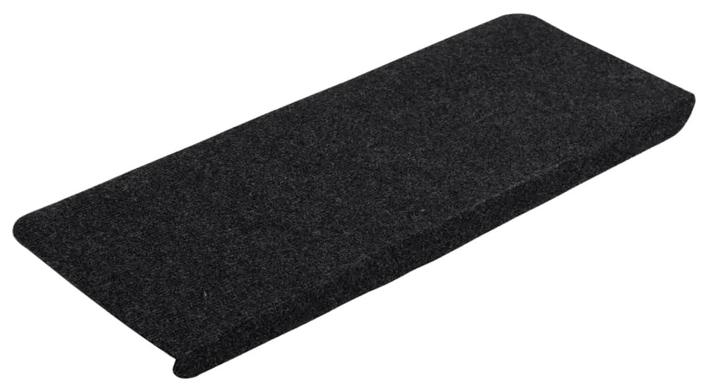 Tapetes de escada autoadesivos 15 pcs 65x24,5x3,5 cm preto
