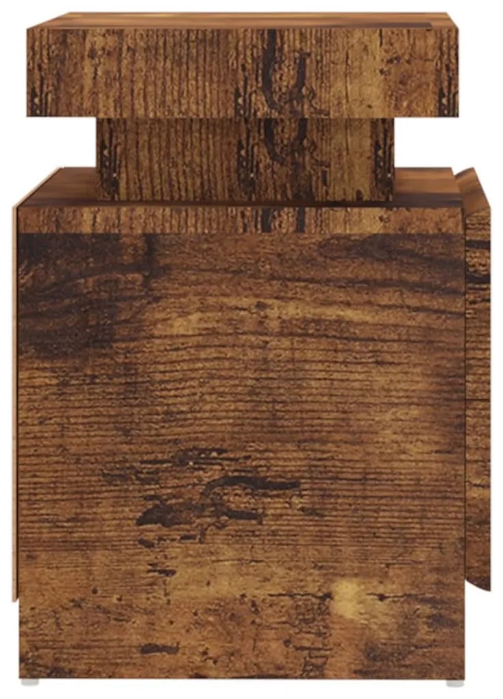 Mesa de cabeceira 45x35x52 cm contraplacado carvalho fumado