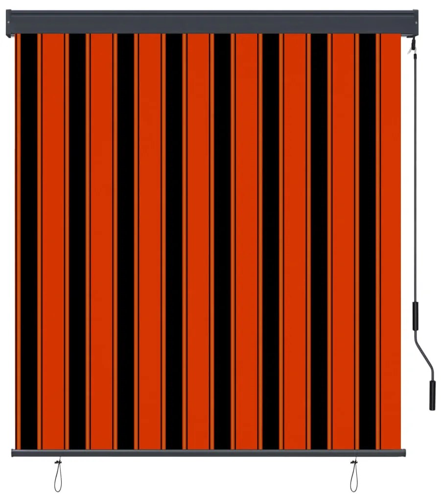 Estore de rolo para exterior 140x250 cm laranja e castanho
