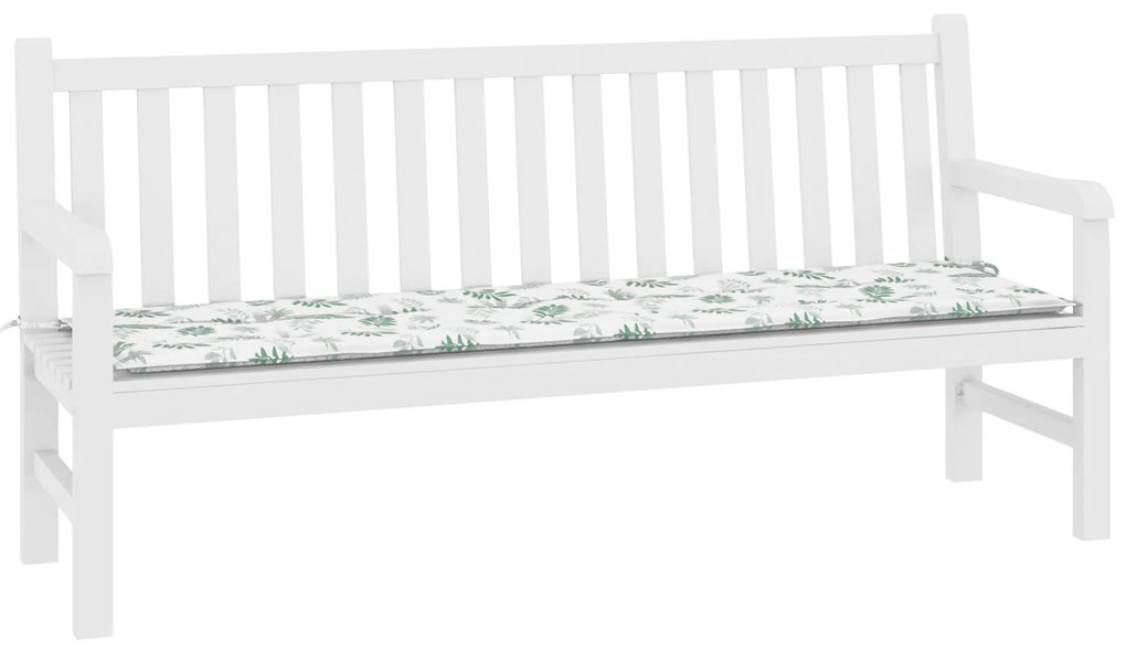 Almofada de Banco de Jardim com Padrão de Folhas - 180x50x4 cm, Feita