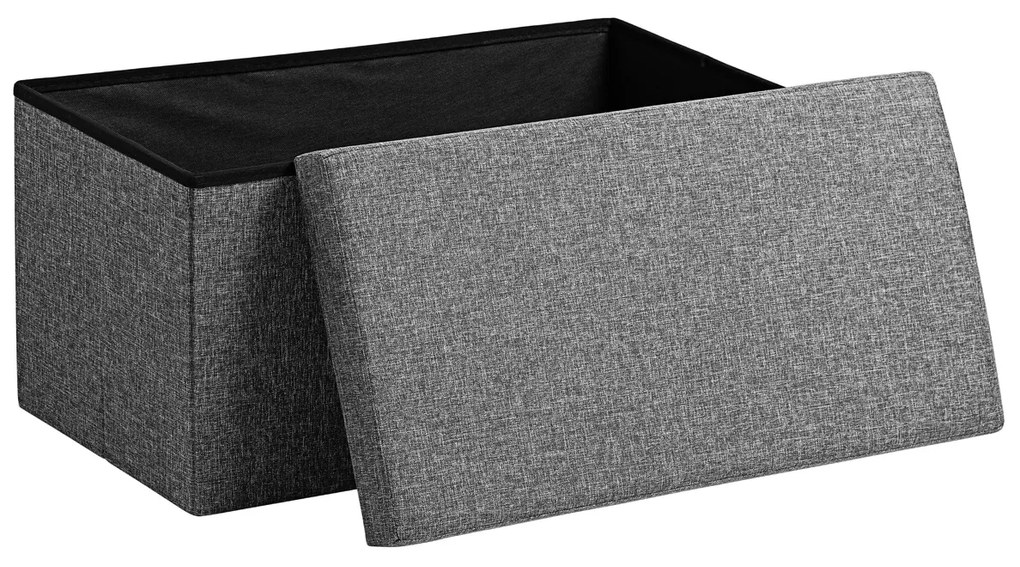 Banco com espaço de arrumação em MDF 80 x 40 x 40 cm Cinzento escuro