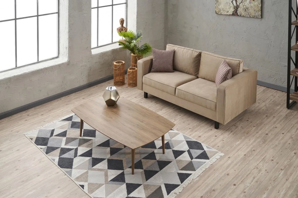 Sofá de 2 Lugares Kale – Creme – 180x83x91 cm