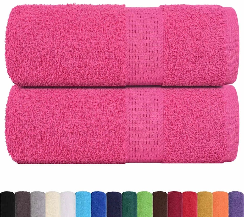 Toalhas de bidé 2 pcs 30x50 cm 360 gsm 100% algodão rosa