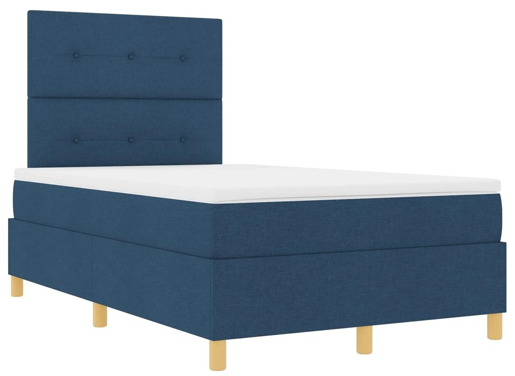 Cama Box com Colchão Azul 120x200 cm Tecido