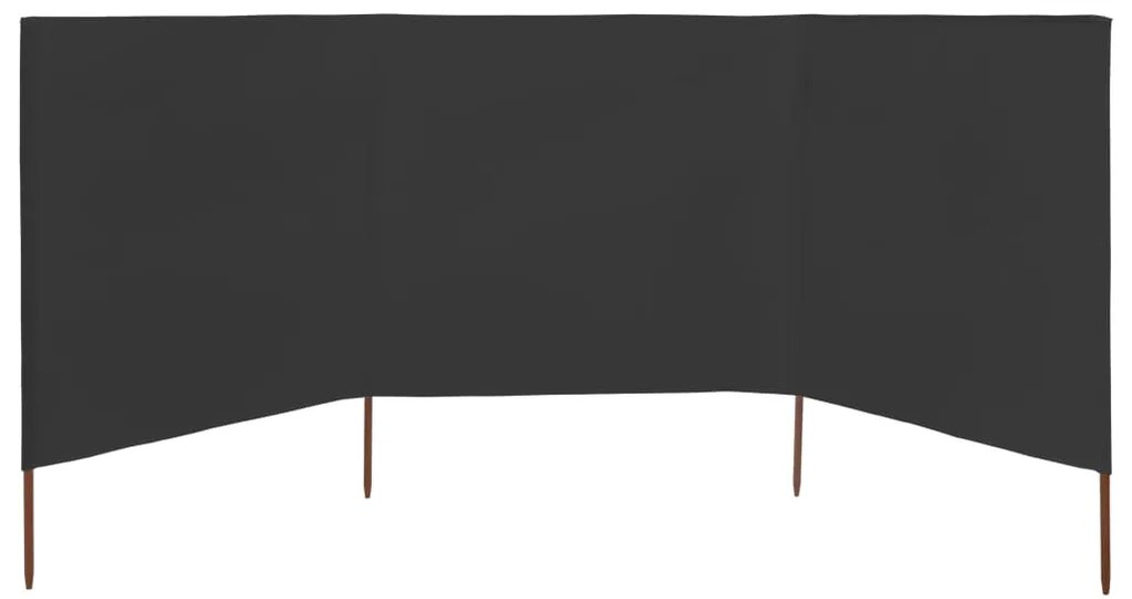 Para-vento com 3 painéis em tecido 400x160 cm antracite