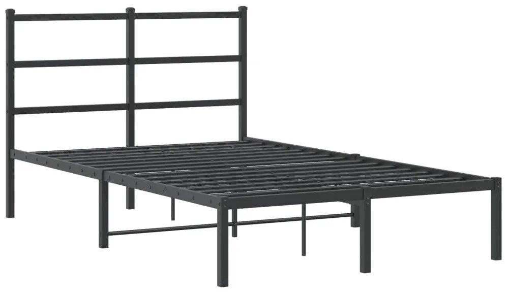 Estrutura de cama com cabeceira 120x200 cm metal preto