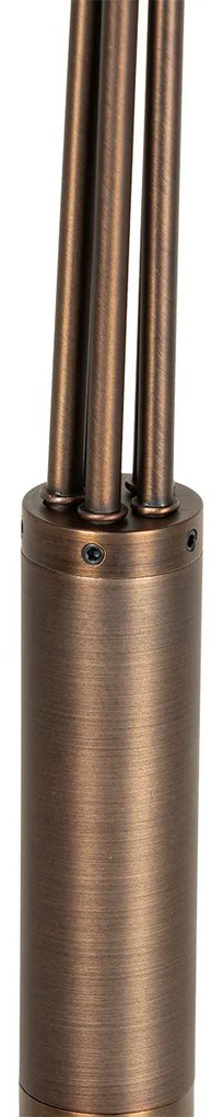 Candeeiro de pé design bronze escuro com dourado 5 luzes - Sixties Marmo Design