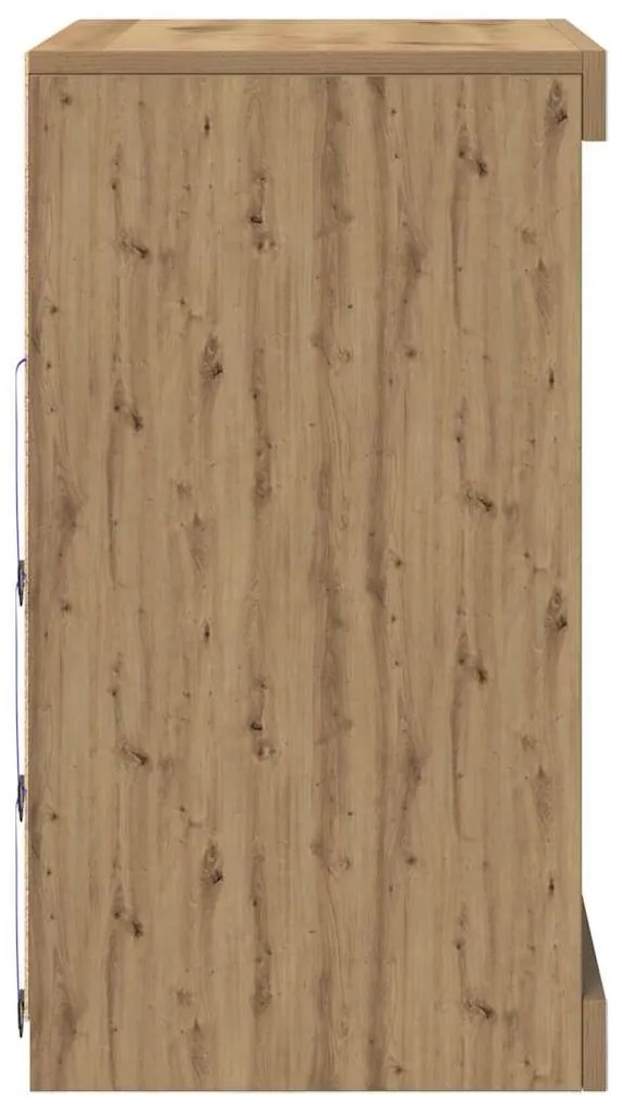 Sideboard vidaXL com Luzes LED Carvalho Artisan 60,5x37x67 cm