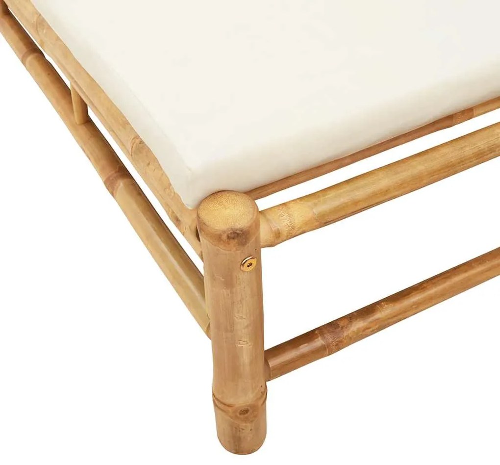 Espreguiçadeira c/ almofadões 55x199x30 cm bambu