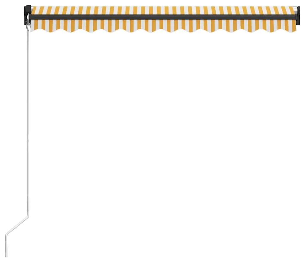 Toldo retrátil manual com LED 300x250 cm amarelo e branco