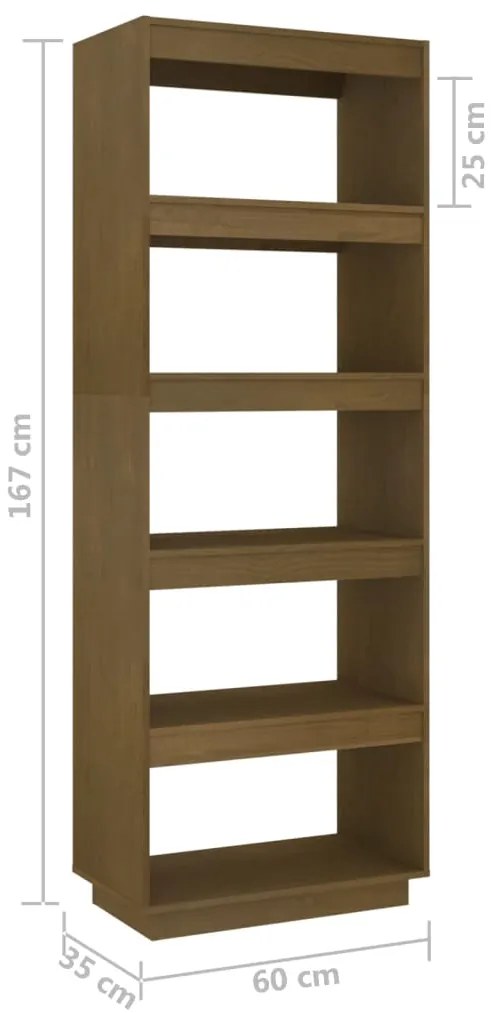 Estante/divisória 60x35x167 cm pinho maciço castanho mel