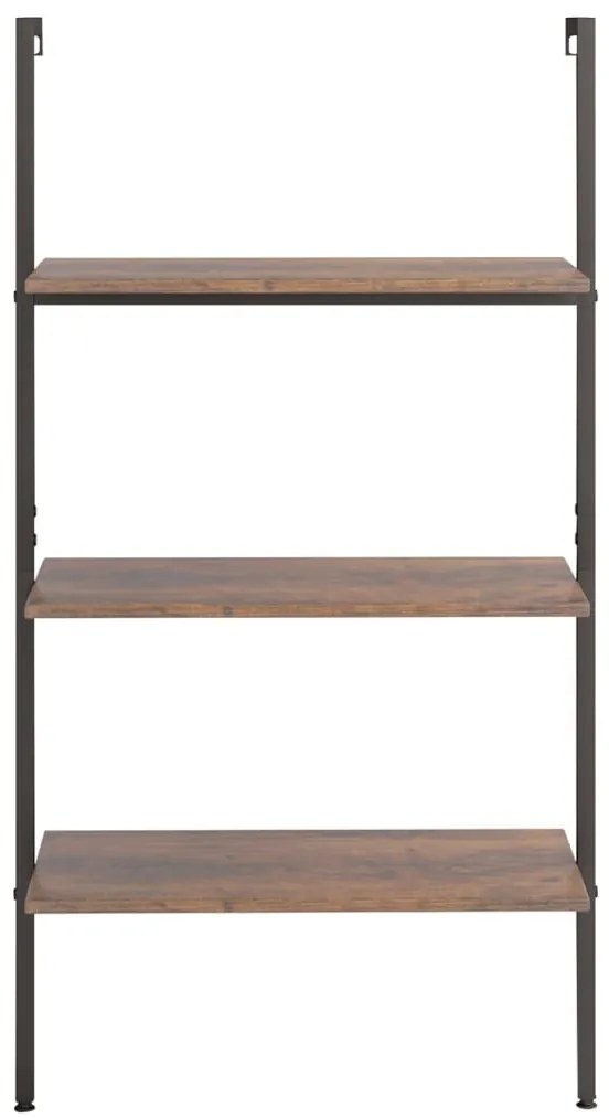 Unidade 3 prateleiras 64x35x120,5 cm castanho-escuro e preto