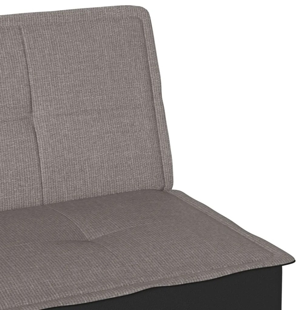 Sofá-cama tecido cinzento-acastanhado