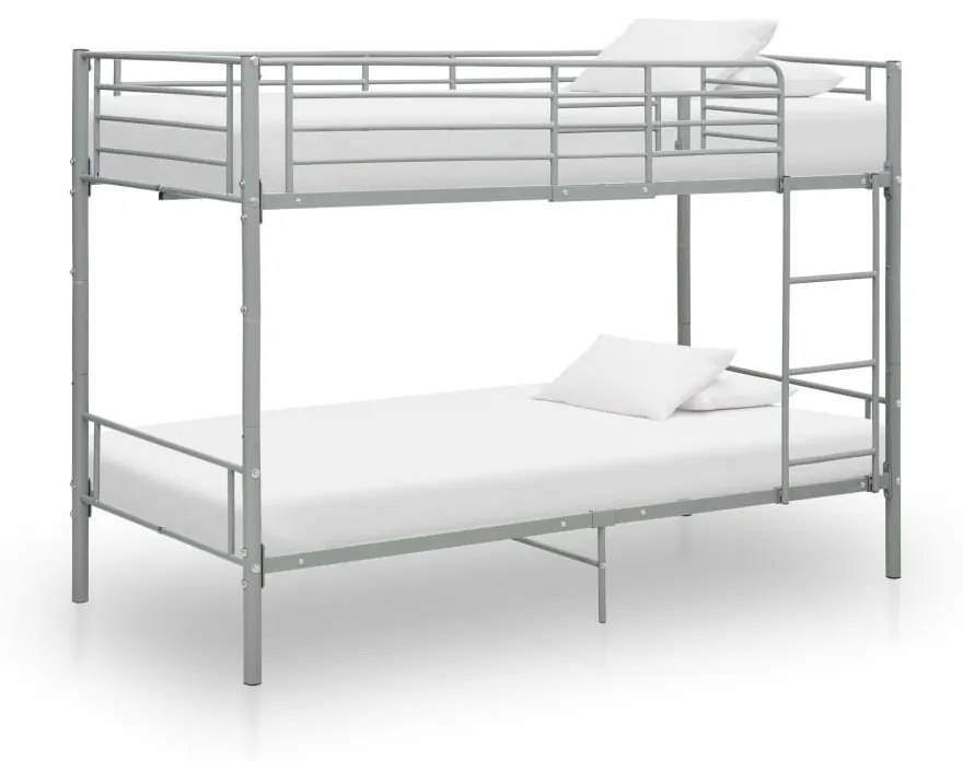 287911 vidaXL Beliche 90x200 cm metal cinzento